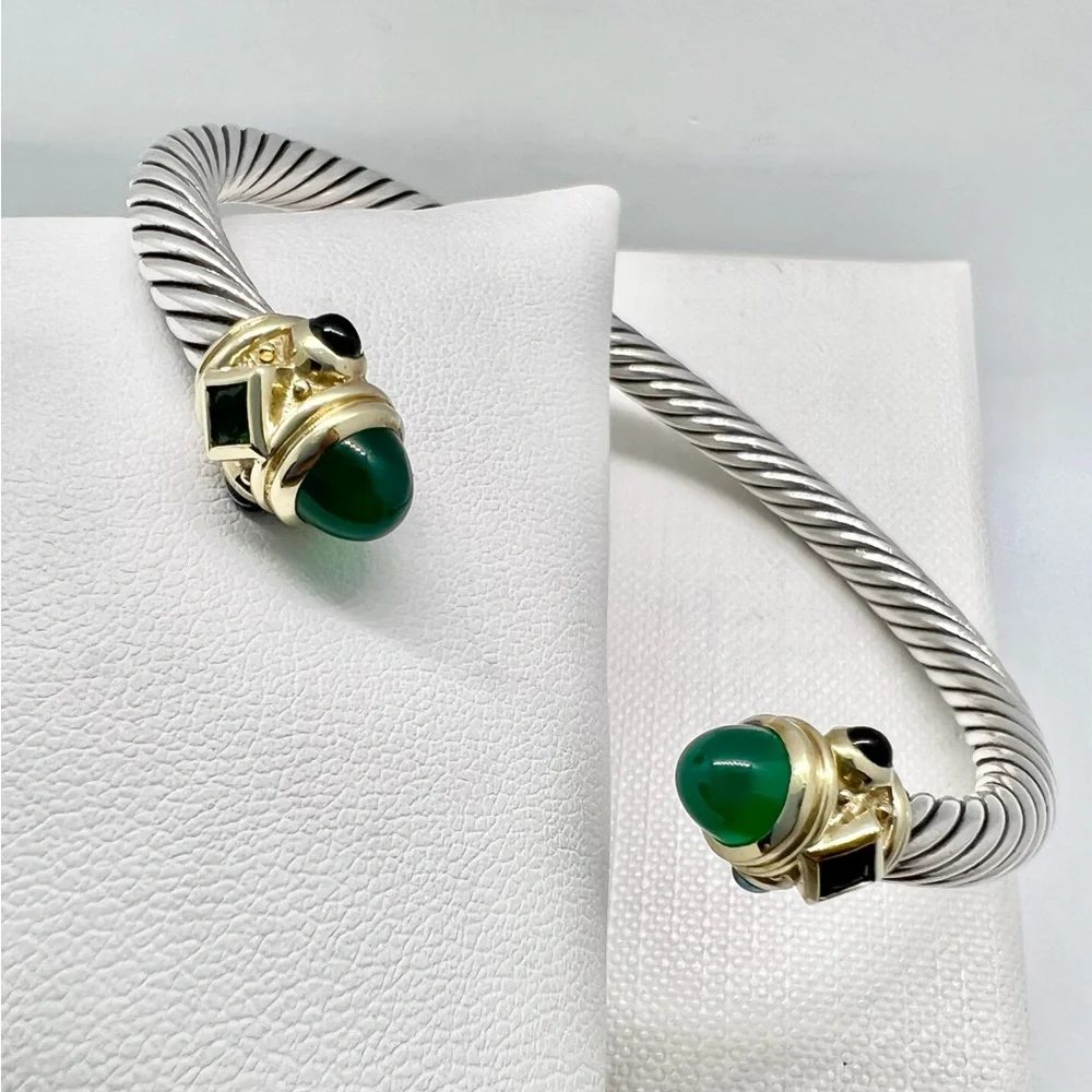 David Yurman 5mm Renaissance Cable Bracelet with 14k Gold - Picture 4 of 16